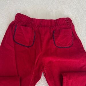 Red Corduroy Pants with Navy piping. Bella Bliss. Size 8